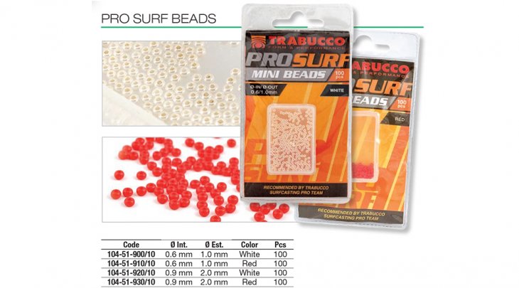 ΧΑΝΤΡΕΣ TRABUCCO PRO SURF BEADS 0.9mm / 2.0mm - ΚΟΚΚΙΝΕΣ