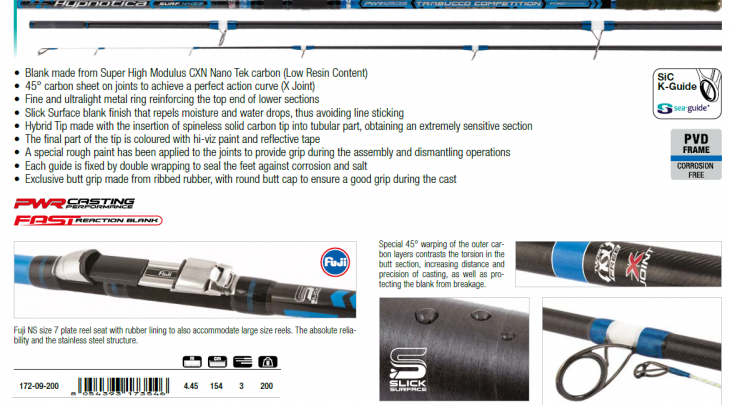 ΚΑΛΑΜΙ TRABUCCO HYPNOTICA SURF 4.45m / 200gr SURF CASTING