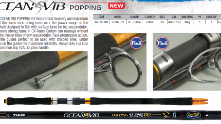 ΚΑΛΑΜΙ RAPTURE OCEAN VIB POPPING-GT 2.44m/Max 170gr JIGGING