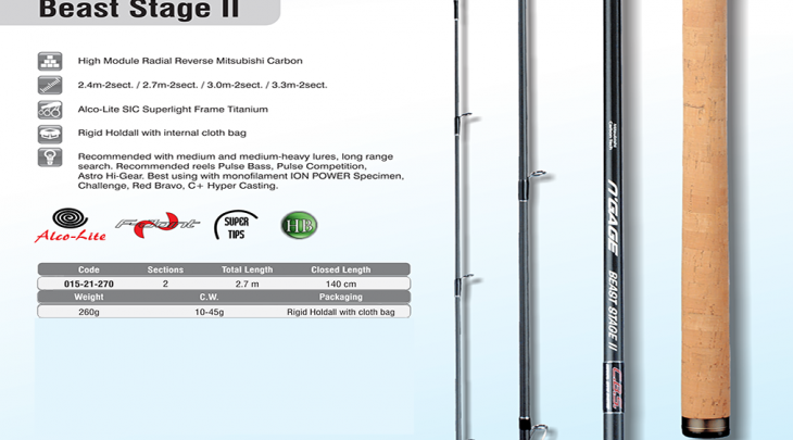 AWA-SHIMA N'GAGE BEAST STAGE II 2.70m/10-45gr SPINNING ROD