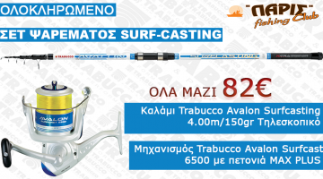 ΣΕΤ ΨΑΡΕΜΑΤΟΣ Νο 04Α/ SURF CASTING- AVALON 4.00m/150gr+ AVALON 6500