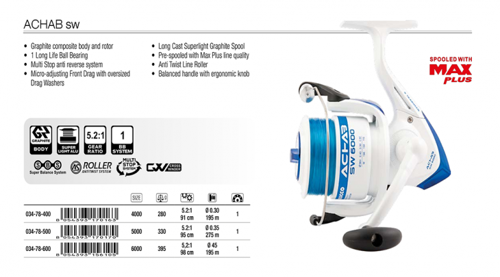 TRABUCCO ACHAB SW 6000 (SPOOLED WITH MAX PLUS LINE) REEL