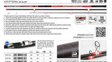 TRABUCCO KRYPTERIA XR SURF  4.30m / 160gr SURF CASTING ROD