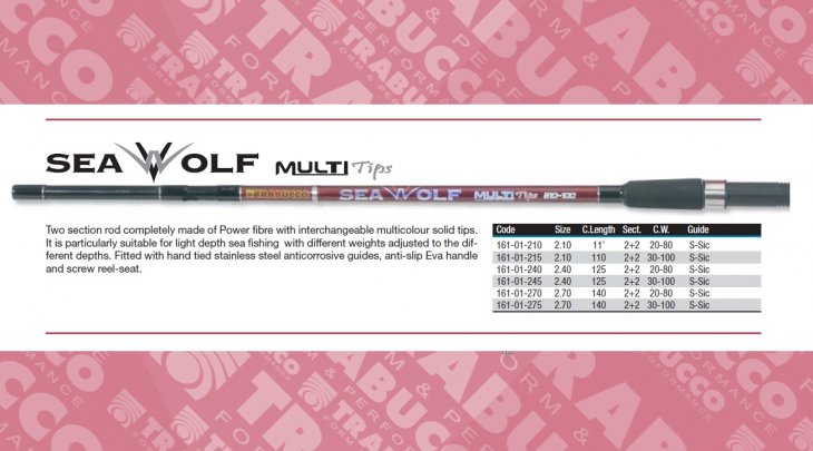 ΚΑΛΑΜΙ TRABUCCO SEA WOLF MULTITIPS 2.40m/30-100gr ΚΑΘΕΤΗΣ