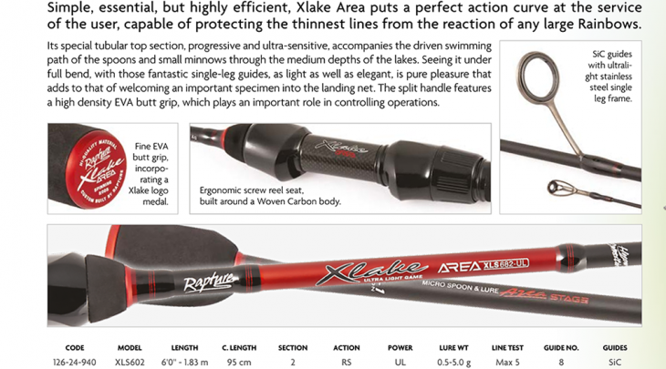 ΚΑΛΑΜΙ RAPTURE XLAKE PRO AREA 2.03m/0.5-5gr LRF