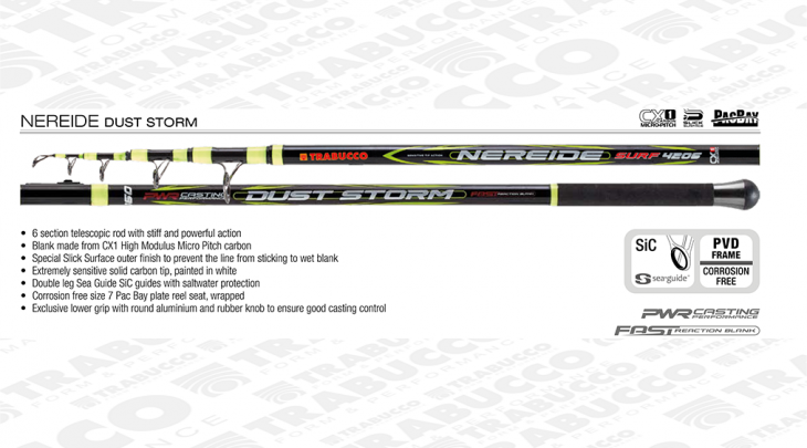 TRABUCCO NEREIDE DUST STORM 4.20m / 160gr SURF CASTING ROD